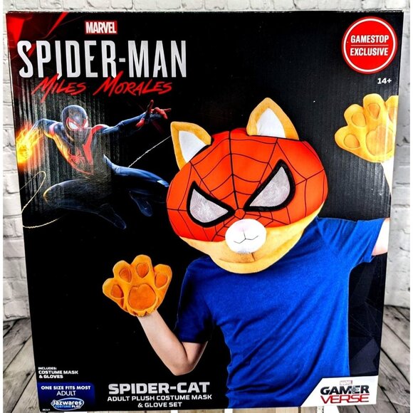 Spider-Man Miles Morales Spider-Cat Mask and Glove Adult 3D Costume Set Sealed - Picture 1 of 2